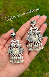 German Silver Oxidised Jewellery: Oxidised earrings