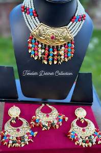 Traditional Jewellery %E0%A8%AA%E0%A9%B0%E0%A8%9C%E0%A8%BE%E0%A8%AC%E0%A9%80 %E0%A8%97%E0%A8%B9%E0%A8%BF%E0%A8%A3%E0%A9%87: Multi Colour pipal patti necklace in Punjabi Traditional jewellery