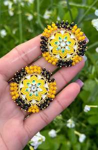 Meenakari studs in gold plating