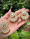 Maroon Earrings and Tikka set in Kundan