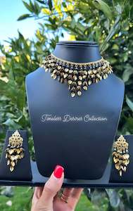 Black Pipal Patti Necklace set in Traditional Jewellery