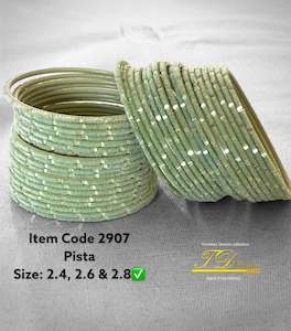 C Green Colour Jewellery Options: Pista green Plain velvet bangles pack of 36 bangles