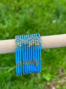C Sky Blue Colour Jewellery Options: Sky blue thread bangles