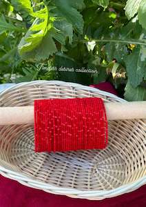 C Red Colour Jewellery Options: Red Plain velvet bangles pack of 36 bangles