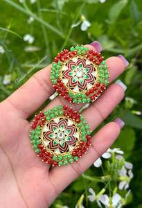 Meenakari studs in gold plating