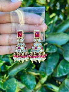 Hot Pink Jhumki earrings Code: J32