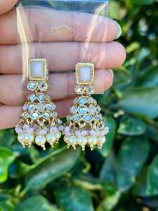 Baby pink Jhumki earrings Code: J32