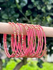 Carrot Pink thread bangles
