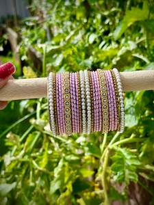 Baby Pink Pearl loaded bangles set ( both hands )