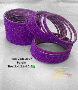 C Purple Colour Jewellery Options: Bright purple Plain velvet bangles pack of 36 bangles