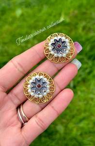 A Gold Plated Jewellery Options: Antique Gold Plated Stud Earrings