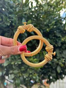 A Gold Plated Jewellery Options: Gold Plated openable antique look kangan’s