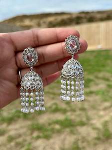 Silver  jhumki earrings- J19