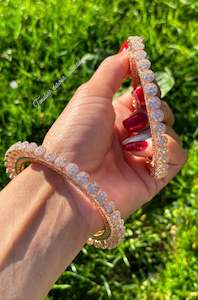 American diamond kangan / bangles in rose golden