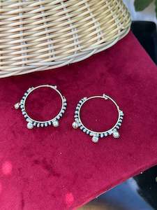 Accessories: Kids black and silver nazariya bangles in adjustable size ( set of 2 as pair )