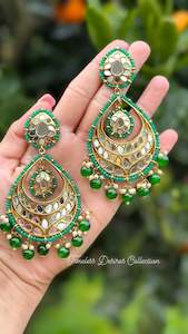 Clearance Sale: Green earrings in mirror