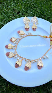Clearance Sale: Peach Dakhi set in Punjabi Traditional Jewellery