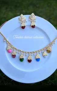Clearance Sale: Multi Coloured Dakhi Set in Punjabi Traditional Jewellery