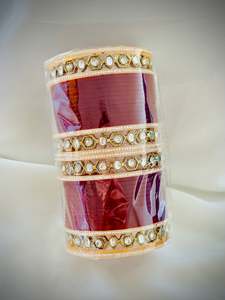 Bridal Chooda Range: Chooda set - Colour : Maroon ( Code: 034 )