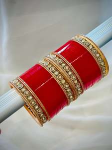 Bridal Chooda Range: Chooda set - Colour : Red ( Code: 036 )