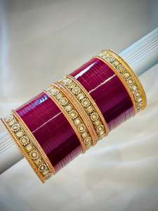 Bridal Chooda Range: Chooda set - Colour : Maroon ( Code: 035 )