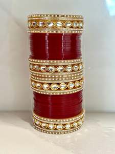 Bridal Chooda Range: Maroon redish chooda set, ( Code: 7 )