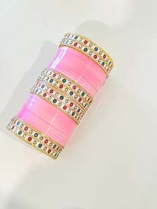 Bridal Chooda Range: Baby pink chooda set, ( Code: 9 )