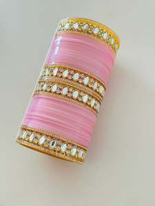 Baby pink chooda set, ( Code: 8 )