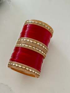 Bridal Chooda Range: Maroon redish chooda set, ( Code: 3 )