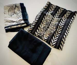 Matha Patti Head Band: Unstitched suit black - Code 637