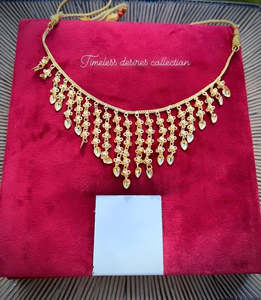 Gold Look Jhaalar Neckline in Punjabi Traditional Jewellery