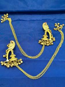 Earrings Collection: Kashmiri Kundan earrings, Colour: Golden, (Code: 092)