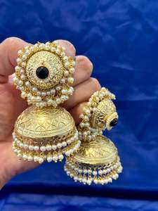 Earrings Collection: Kashmiri Gold look earrings, Colour: Golden - ( Code: 086 )