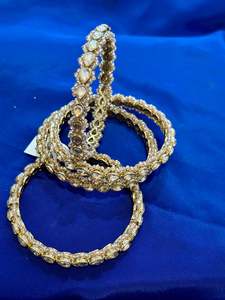 Bangles: Bangles in polki (4pk), Colour: Gold, (Code:024)