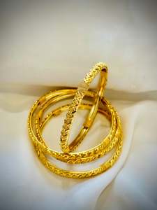 Bangles: Gold Look Bangles set of 4- ( Code: 47 )
