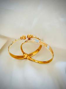 Gold Look Adjustable size Bangles - ( Code: 44)
