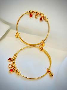 Bangles: Gold Look Adjustable size Bangle ( Per 1PC ) - ( Code: 038 )