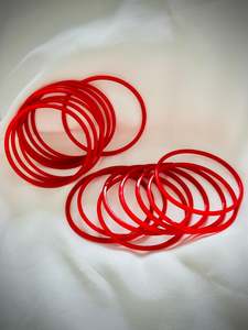 Bangles: Glass bangles (12 pack), Colour: Red