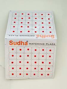 Round shape small bindi card in Red colour