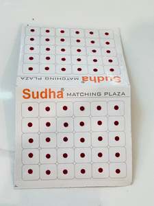 Round shape small bindi card in Maroon colour