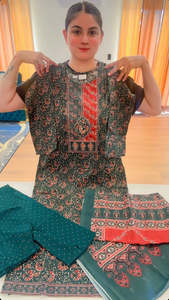 Bindis: Readymade 3 PC suit (Colour: teal green, Code: 165 )