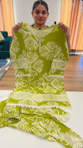 Bindis: Readymade style - stylish Tulip Pant with kameez, Colour: parrot green, Code: 174