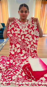 Bindis: Readymade 3 pieces plazo suit with double shade dupatta, Colour: rani pink, Code: 173