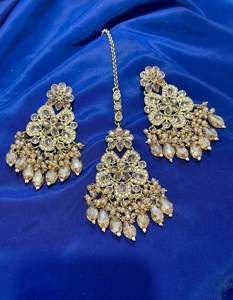 Polki earrings, Colour: Golden , (Code: X2)