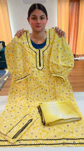 Casual Wear Punjabi Suits: Cotton Printed Boutique Stitched Suit, Code: 217