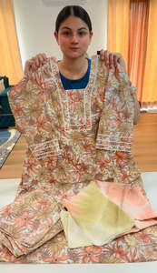 Casual Wear Punjabi Suits: Cotton Printed Boutique Stitched Suit, Code: 223