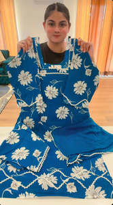 Cotton Printed Boutique Stitched Suit, Colour: Peacock, Code: 196