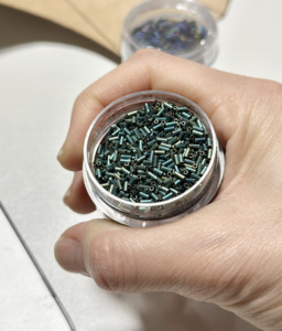 3mm Miyuki Bugle Beads in Metallic Green - Timeless Fashion
