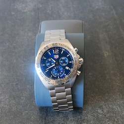 Sold Items: Tag Heuer, Formula 1, Quartz Chronograph, Blue dial, 43mm, excellent condition