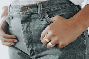 Dot Dash Ring - sterling silver